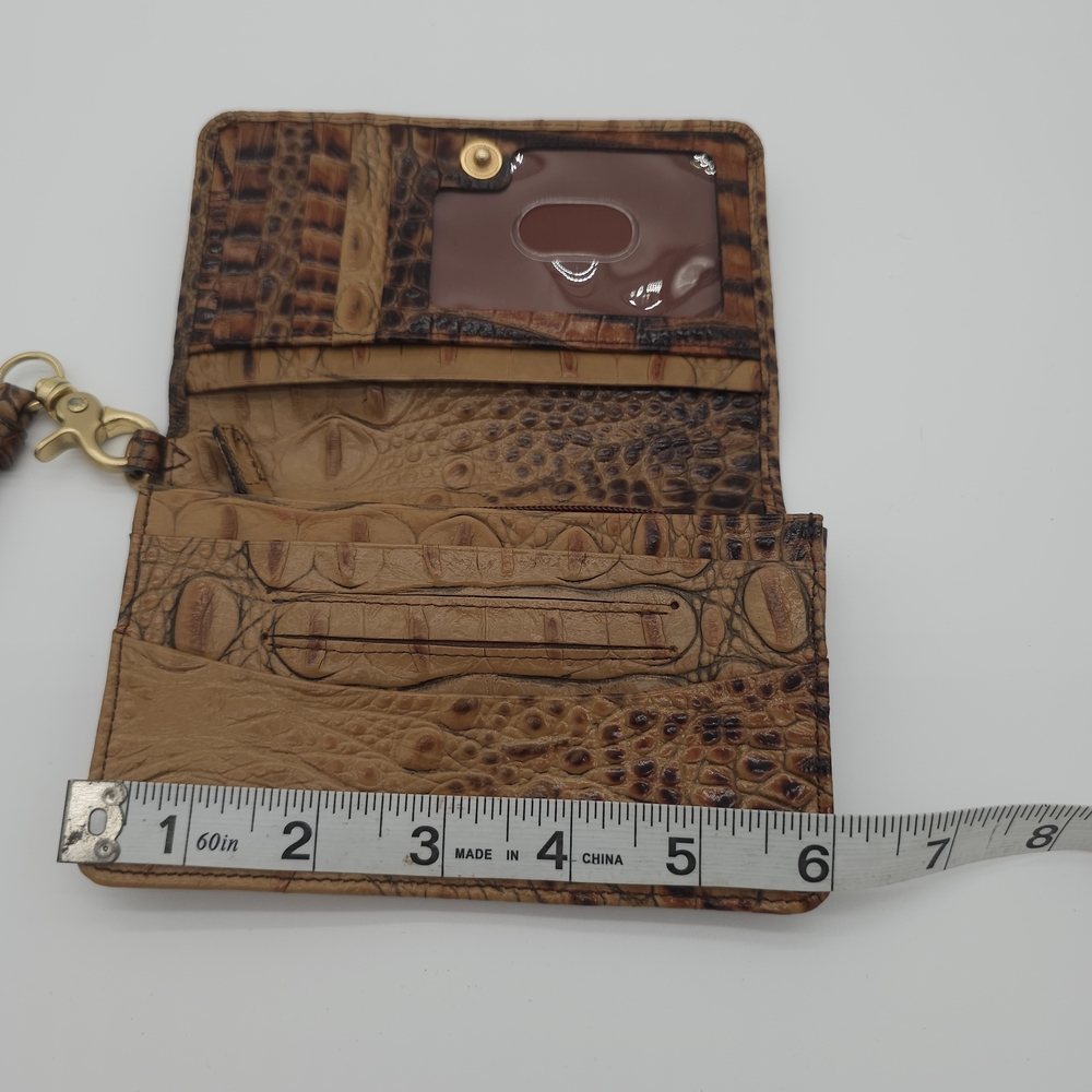 Brahmin Leather Pecan Melbourne Croc-Embossed Wallet/Wristlet - Picture 6 of 7
